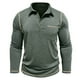 thumbnail image 5 of Blusa y camisa de manga larga con cuello vuelto para hombre, color liso, informal, de moda, para negocios, con botones y solapa, de poliéster., 5 of 9