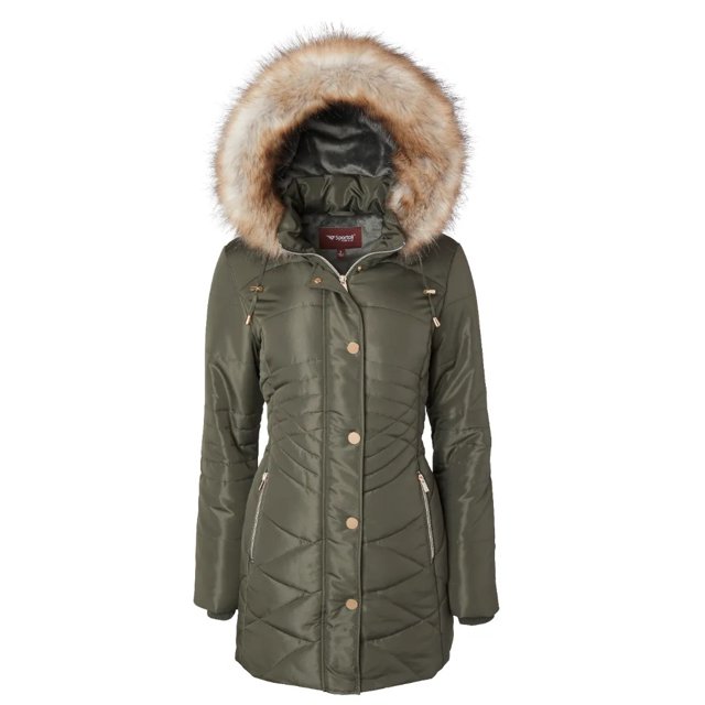 Women's Longer Length Plush Lined Puffer Coat