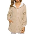 thumbnail image 2 of Gomelly Women Jacket Long Sleeve Coat Midi Length Outwear Ladies Baggy Winter Warm Cardigan Solid Color Overcoats Beige XL, 2 of 7