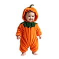 thumbnail image 2 of CUZIBR Baby Boy Halloween Girl Fuzzy Pumpkin Onesie Animal Romper Jumpsuit Hooded Zip Up Long Sleeve Cozy Trick or Treat Clothes,Orange,2-3 Years, 2 of 8