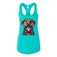 thumbnail image 3 of My Favorite Breed is The One In Need | Colorful Labrador Dog | Dean Russo Art Animal Lover Ladies Racerback Sleeveless Top, Tahiti Blue, XL, 3 of 5