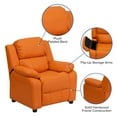 thumbnail image 4 of Flash Furniture Charlie Deluxe Padded Contemporary Orange Vinyl Kids Recliner with Storage Arms, 4 of 14