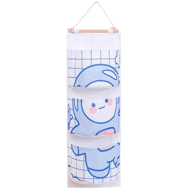 Bolsa de almacenamiento para colgar en la pared, organizador de 3 bolsillos para sobre la puerta, bolsa organizadora para Astronauta