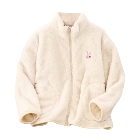 

ZHUASHUM Toddler Girls Long Sleeve Winter Cartoon Rabbit Zippered Coat Jacket Thicken Warm Outwear
