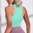 thumbnail image 6 of XFLWAM Womens Crew Neck Crop Tops Basic Sleeveless Tank Top Solid Rib-Knit Cami Yoga Crop Tanks Army Green S, 6 of 7
