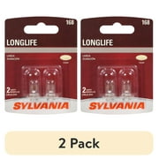 (2 pack) Sylvania 168 Long Life Mini Bulb, 2 Pack, Compatible with Multiple Cars