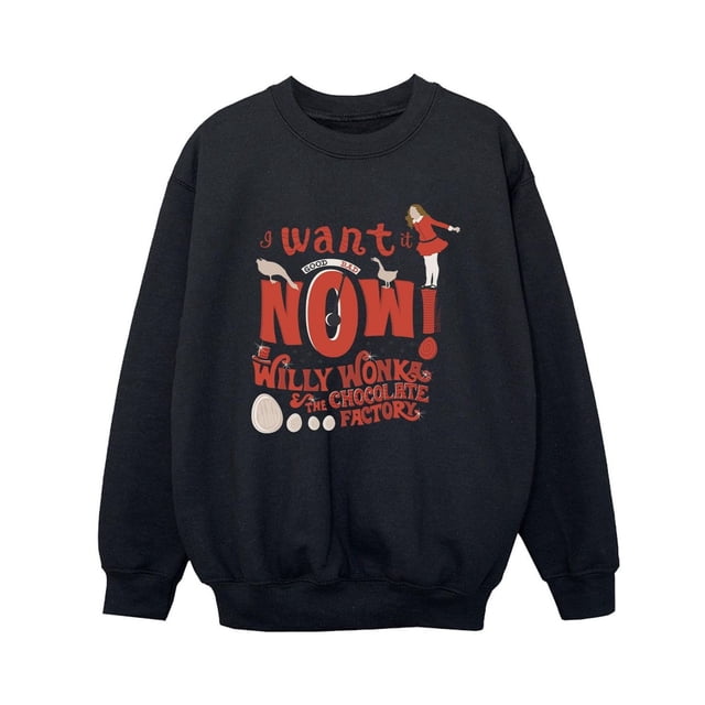 Willy Wonka Garçons Verruca Salt Chandail « I Want It Now »