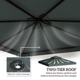 thumbnail image 2 of 10x10 Charcoal Grey Gazebo Canopy Replacement Top - 2-Tier Sun Shade for Patio & Garden Outdoor Use - Durable Polyester Cover with Ventilation, 2 of 7