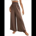 thumbnail image 1 of Pantalones Palazzo de para Mujer, de Pierna , Estilo Bohemio, de Cintura Alta, Informales, para Estar en Casa, para Vacaciones en la Playa. Marrón M, 1 of 10
