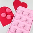 thumbnail image 4 of Rose Silicone Mold, Ngxiha 1 Pcs Rose Chocolate Mold 15 Cavity Silicone Roses Molds for Chocolate, Candy, Ice Cube, Gummy, Jello, Jelly, Cupcake Decorations, Candles, Soaps, 4 of 7
