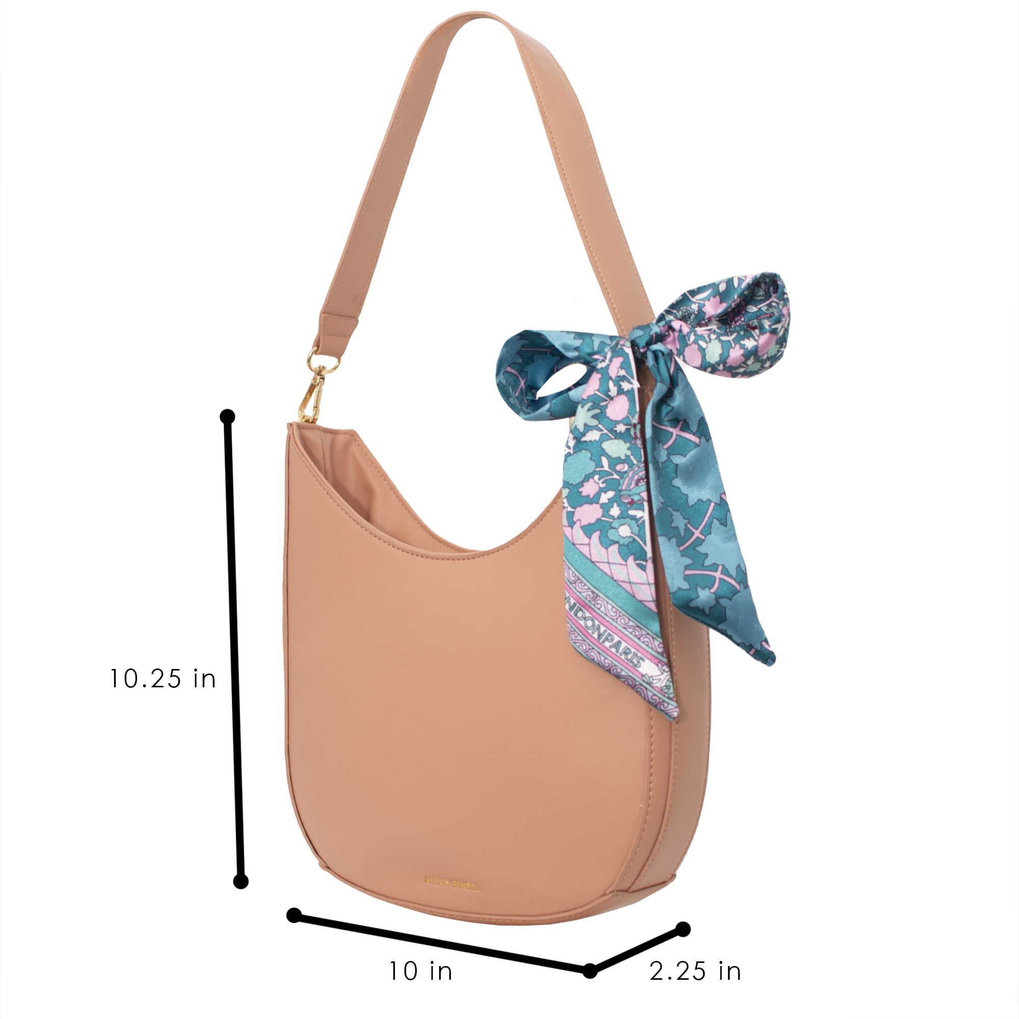 Alexis Bendel Hobo Bags for Women Vegan Leather Everyday Handbag withScarf & Strap