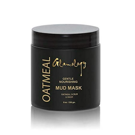 Glamology Oatmeal Face Brightening Mask for Deep Pore Cleanser for Reduction in Pores, Spots, Blackheads with Pink Clay, Oatmeal, Lemon Grind & Rosehip