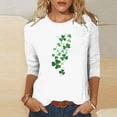 thumbnail image 1 of TaTaai St. Patrick's Day Casual Fashion Print Blouses For Women 3/4 Sleeve Round Neck Loose Fit Stretchy Breathable Spring Winter Daily Tops Gift, 1 of 4