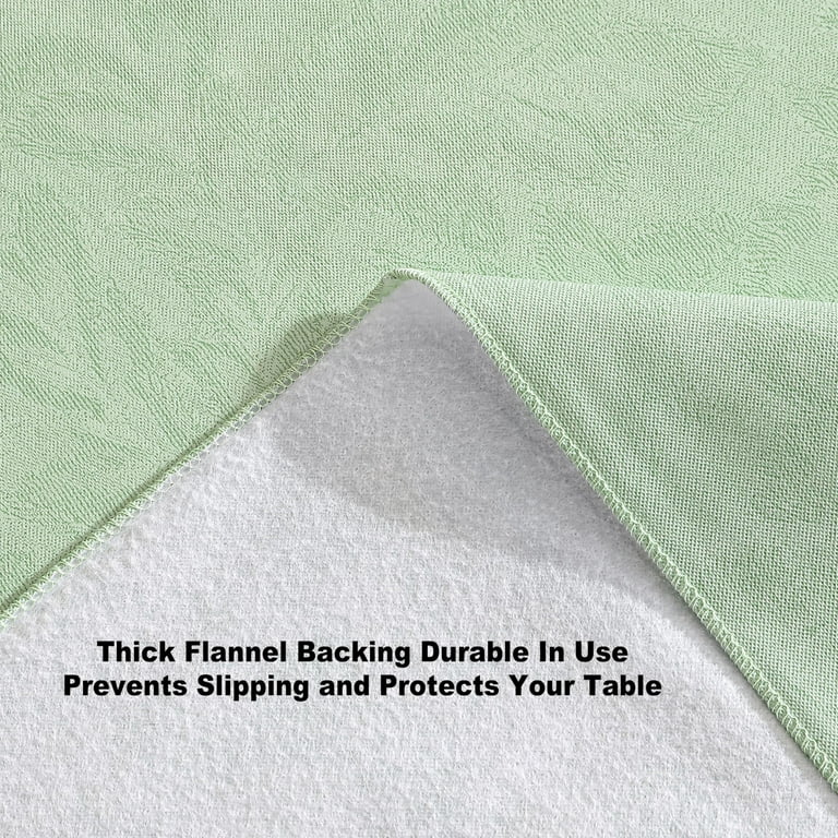 Newbridge Sage Green 70-Inch Round Vinyl Flannel-Backed Tablecloth photo 5