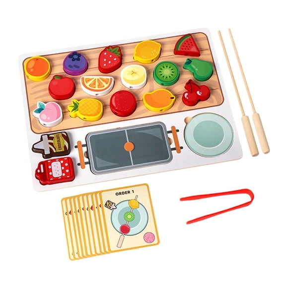Cocina de madera para niños, juguete educativo de comida, juego de rol, habilidad motora fina, juego de simulación realista, juego de cocina