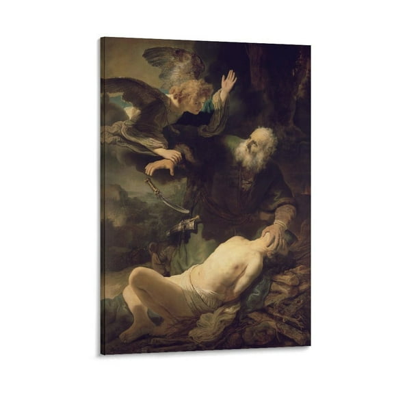 Rembrandt Van Rijn Wall Art Print Poster The Sacrifice Home Decor Poster Wall Art Hanging Picture Print Bedroom Decorative Painting Posters Room Aesthetic 08x12inch(20x30cm)