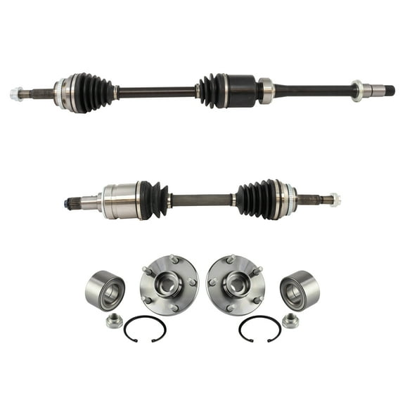 TRQ New 4pc CV Axle & Wheel Hub Bearing Kit Set for 07-11 Toyota Camry Fits select: 2007-2011 TOYOTA CAMRY HYBRID