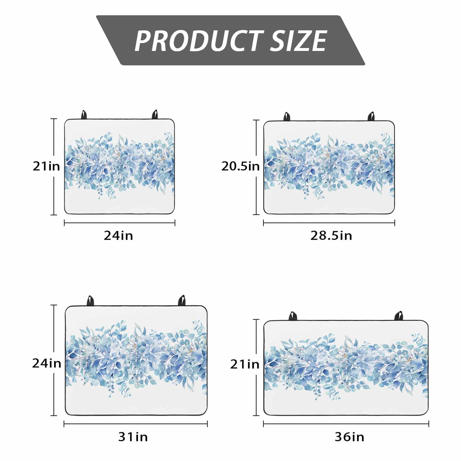 Blue Eucalyptus Leaves Stove Top Cover for Electric Stove, Heat-proof & Non Slip Glass Top Stove Cover Protector, Spring Summer Botanical Floral Kitchen Flat Cooktop Rubber Mat 31x24 Inches