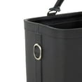 thumbnail image 4 of DecMode 17" Black Leather Handmade Box Style Single Slot Magazine Holder with Arched Handles, 4 of 9