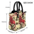 thumbnail image 2 of Lsque Mythical Red Stag Illustration Pattern Leather Rivet Shoulder Bag – Elegant Genuine Leather & Microfiber PU Crossbody with Detachable Adjustable Strap, 2 of 5