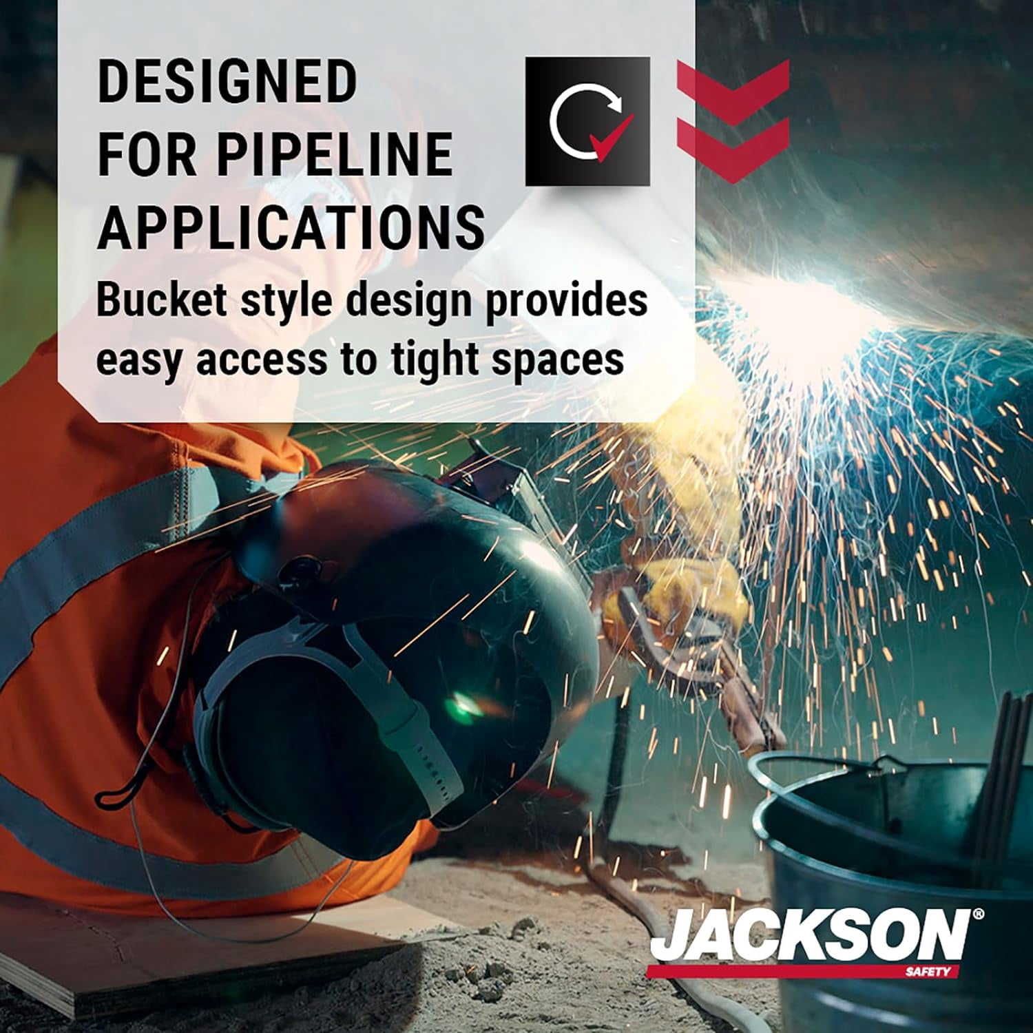 Jackson Safety Welding Helmet - Passive - Super Tuff Nylon - Lift Front - 2" x 4.25" Viewing Area - Shade 10 - 370 Speed Dial Headgear - Black - 280PL Series