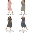 thumbnail image 4 of Polyester Women Night Gown Replacement Round Neck Zipper Breathable Cardigan Home Cardigan Home Office Robe Sleepwear Nightclothes Red M, 4 of 8