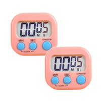 Jierger Clearance 2PCS Digital Kitchen Timer with Count Up/Down - Magnetic Multi-Function Cooking Timer for Baking/Classroom/Workout (Loud Alarm & Clip On),P ink