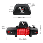 X-BULL XPV 10000LBS Electric Winch 12v Synthetic Rope 2 in 1 Remote Control Truck Trailer Winch 4WD