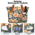 thumbnail image 2 of Tote Bag for Women - Pioneer Flower Shoulder Bag - Large Utility Work Duffle Bag with Zipper Handbag for Travel, Work, Sprots, 2 of 5