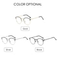 thumbnail image 3 of 3 Blue Light Blocking Glasses Photochromic Sunglasses Computer-Gaming Glasses Classic Half Frame Cat-Ear Sunlight Filter Lens Anti-Eye-Fatigue for Men WomenThree Colors Optional, 3 of 6