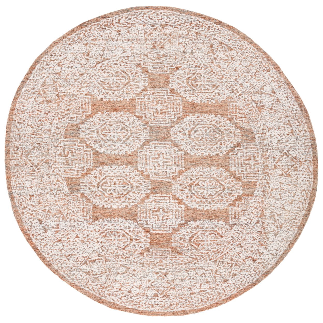 SAFAVIEH Metro Leontyne Geometric Area Rug, Natural/Rust, 8' x 10'