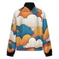 thumbnail image 6 of Jackets for Women Winter Coat Jackets Flannel Stand Collar Jacket(Colorful Clouds Art Print,Size:S-4XL), 6 of 7