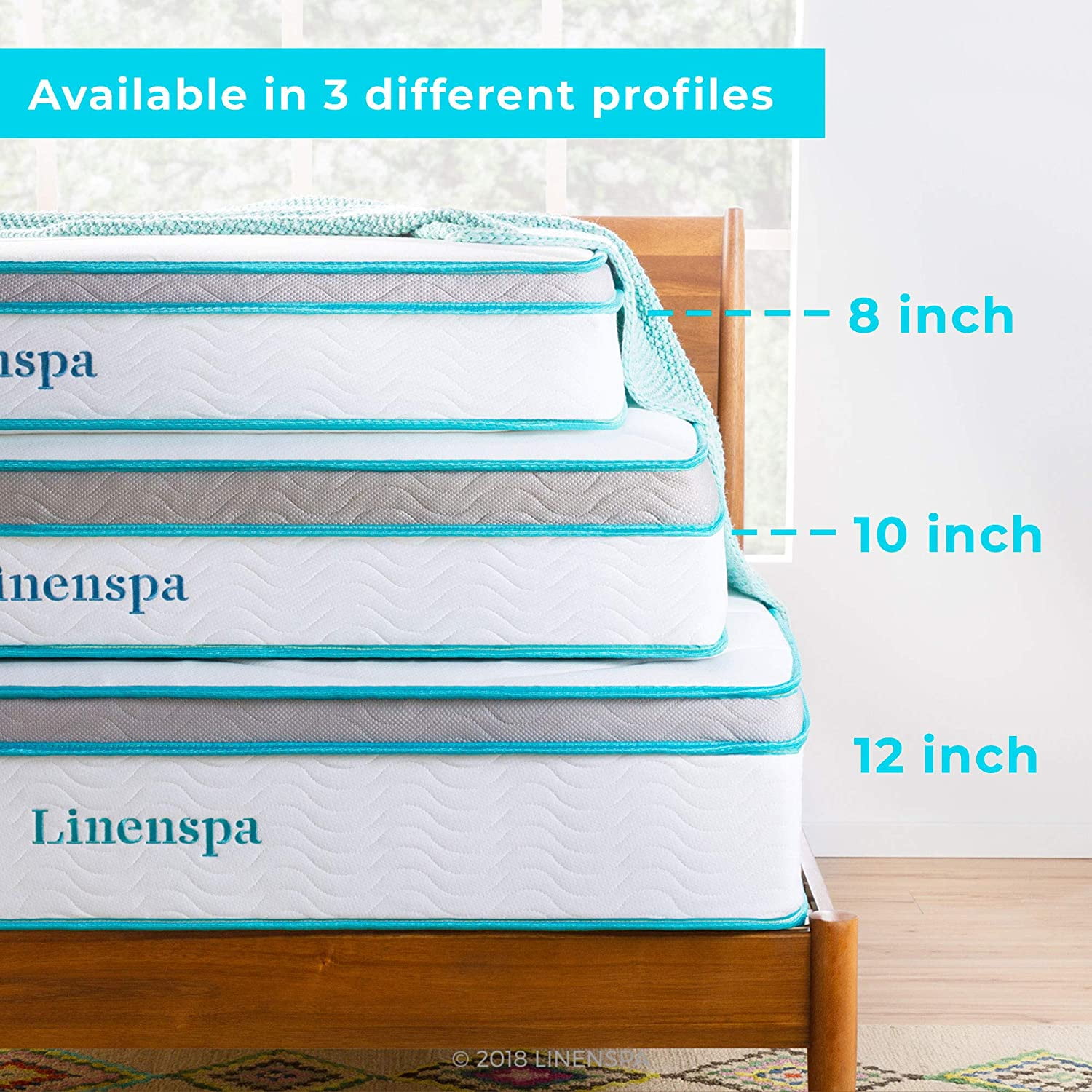 Twin Medium-Firm Linenspa 8 Inch Memory Foam and Innerspring Hybrid-Mattress