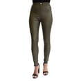 thumbnail image 1 of Almost Famous Juniors’ Coated High-Rise Skinny Jeans, Unifrom Green, 7, 1 of 2