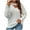 White, variant on IROINNID Womens Sweater Keyhole Neck Pullover Sweater Solid Color Casual Mid-Length Long Sleeve Knit Sweater Coat