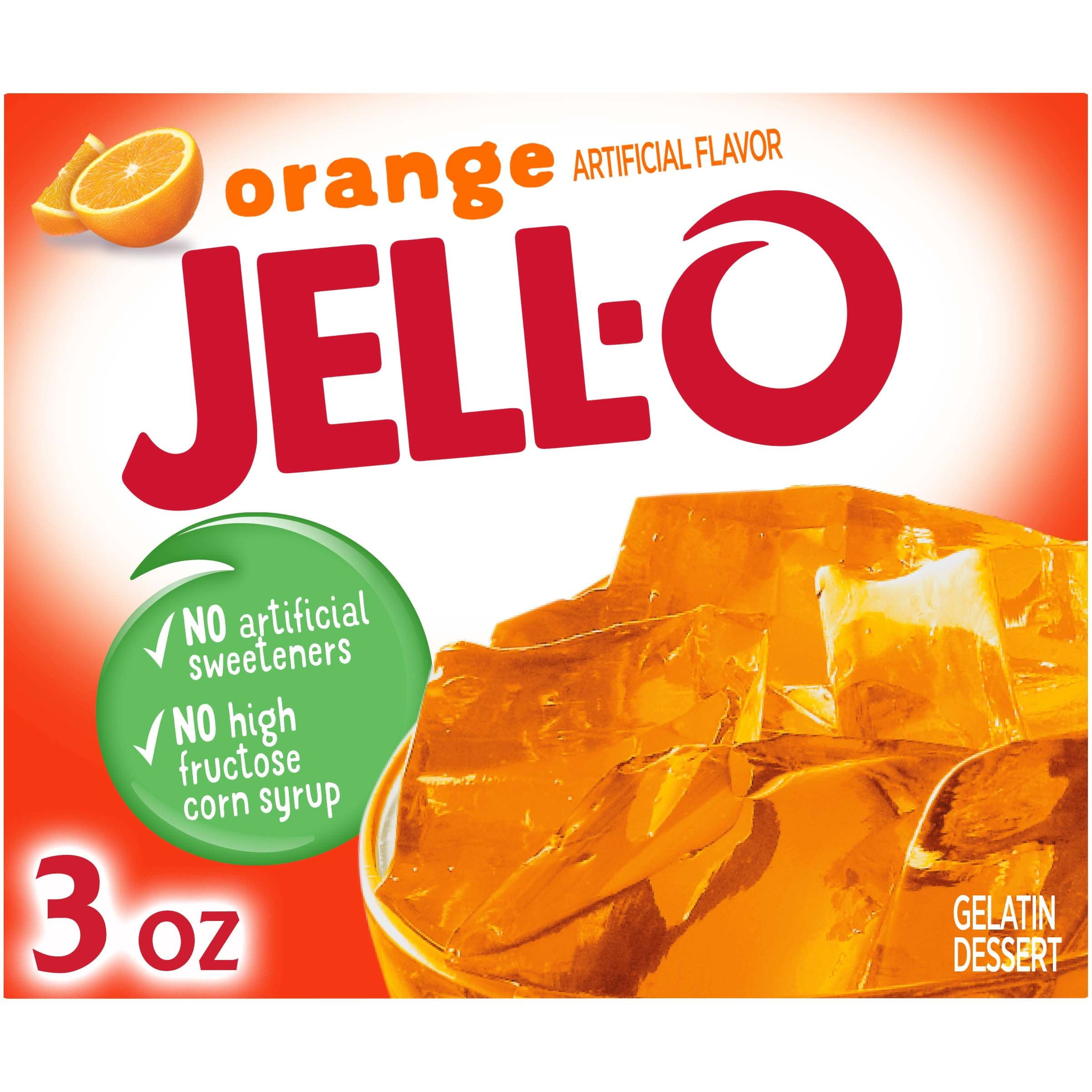 Jell-O Orange Gelatin Dessert Mix, 3 oz. Box
