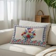 thumbnail image 6 of 4th of July Floral Throw Pillow Cover 20 x 36 Inch Decorative Pillow Cover Vintage Roses Blue Plaid Patriotic Lumbar Pillowcase Seasonal Rectangle Cushion Case for Couch Sofa Bed Living Room, 6 of 9