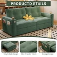 thumbnail image 4 of Hommoo 70" Convertible 2-in-1 Pull Out Couch Bed, Multi-Functional Corduroy Loveseat Sleeper Sofa Bed, Green, 4 of 7