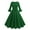 Green, variant on Womens Round Neck Halloween Dress Solid Casual Retro Elegant Women's Dress Long Sleeved Round Neck Knee High Dress