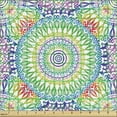 thumbnail image 2 of Ambesonne Retro Fabric by the Yard Upholstery, Hippie Ethnic Rainbow Mandala, 1 Yard, Multicolor, 2 of 5