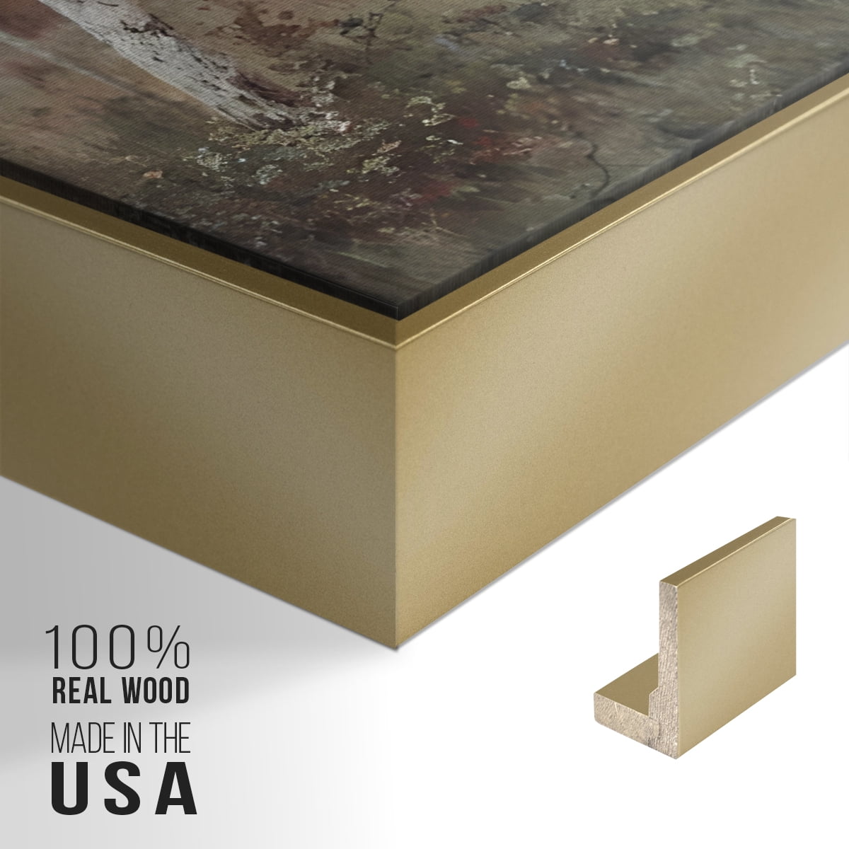 Vintage Landscape-CCLIX By Wexford Home Framed in Gold Wood Gallery Wrapped Canvas 25 in. x 37 in.