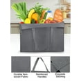 thumbnail image 4 of TSV 5Pcs Reusable Shopping Bags, Large Non-Woven Grocery Storage Bag, 16x10x13", Gray, 4 of 5