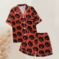 thumbnail image 6 of Womens Pajama Sets 2 Piece Outfits Short Sleeve V Neck Shorts Set Sleepwear Loungewear Nightwear Nightclothes Homewear, 6 of 6