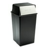 Safco Reflections 36 Gallon Push Top Receptacle in Black