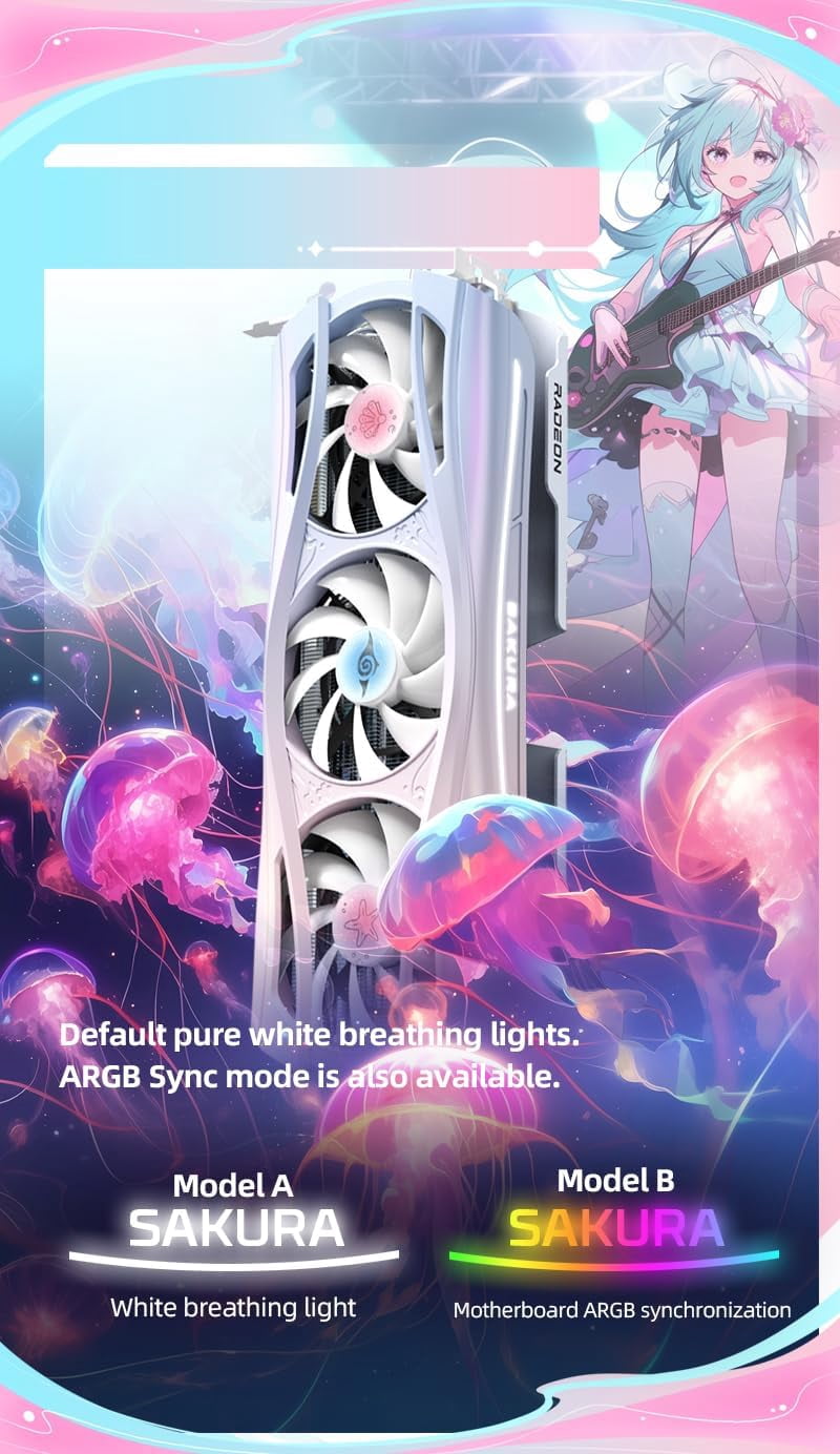 Yeston Sakura Atlantis Radeon RX 9070 XT 16G GDDR6 256bit 4nm