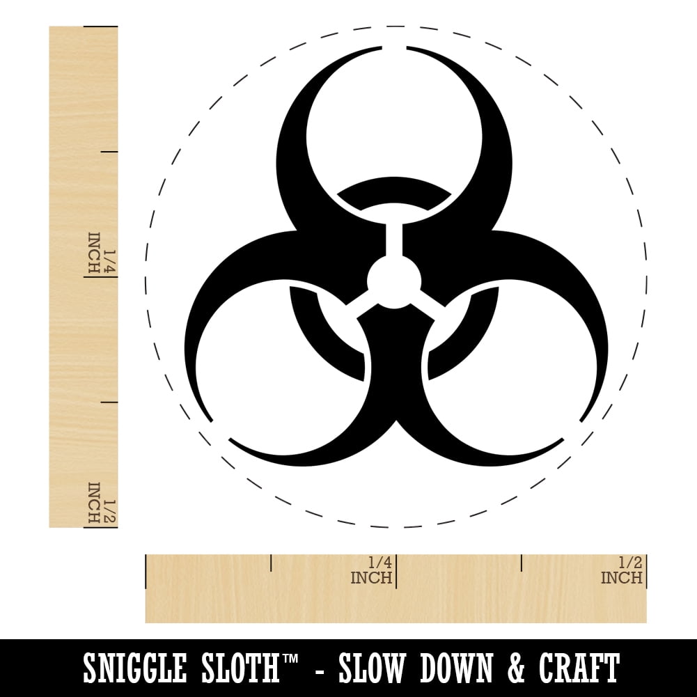 Biohazard Symbol Self-Inking Rubber Stamp Ink Stamper - Dry Pad (No Ink) - Mini 1/2 Inch