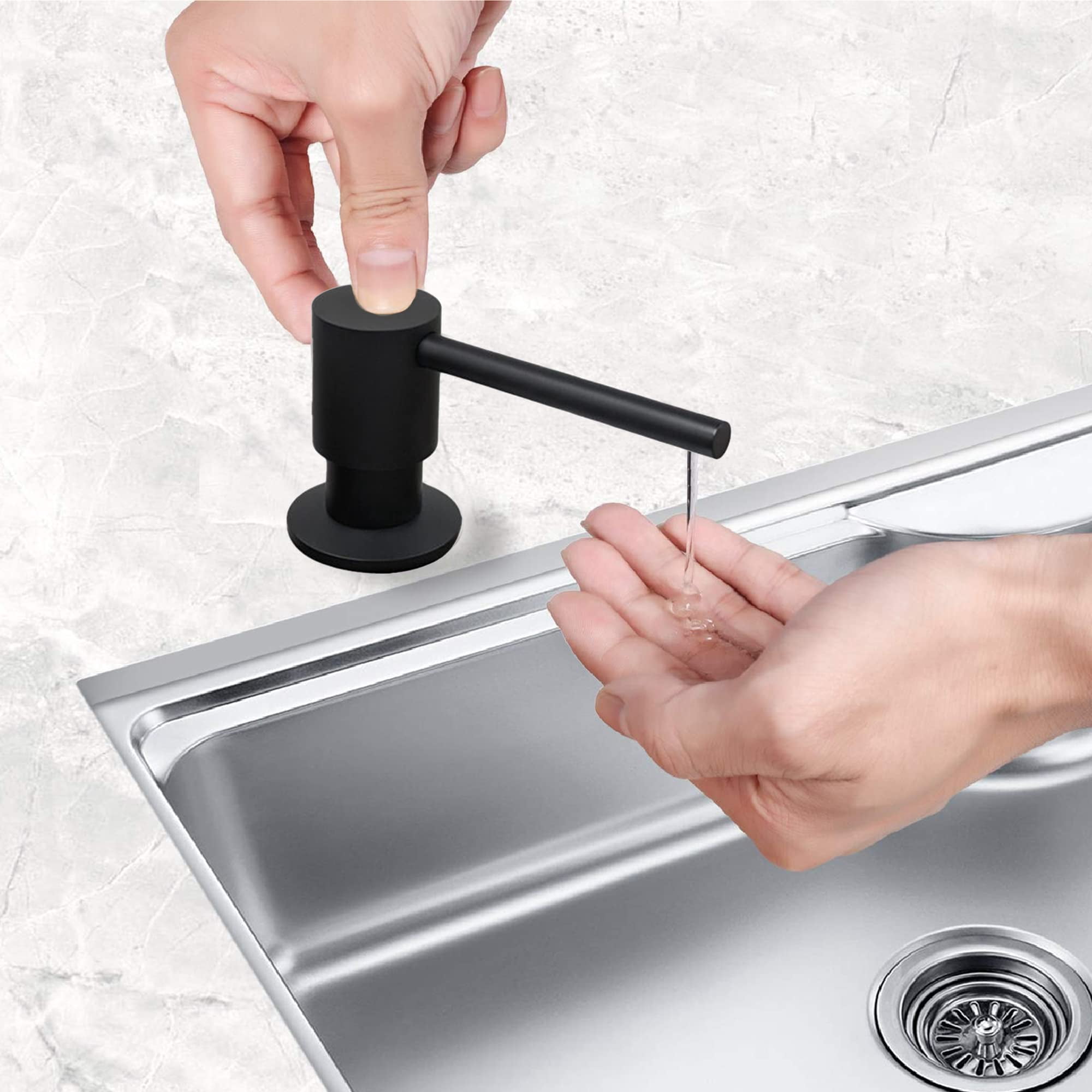 Strictly Sinks Contemporary Liquid Soap Dispenser Stainless Steel Refillable Dish Soap Dispenser
