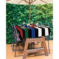 American Flag Blue Green Red Lines Table Cloth with Umbrella Hole and