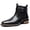 black, variant on Men's Buckle Strap Chelsea Ankle Boots, Adult Male Square Toe Croc Embossed Footwear with Elastic Side Panels and Stacked Block Heel for Formal and Casual Occasions