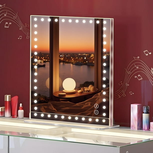 Espejo de maquillaje VANITII Hollywood 12x9 con 48 luces LED 10X